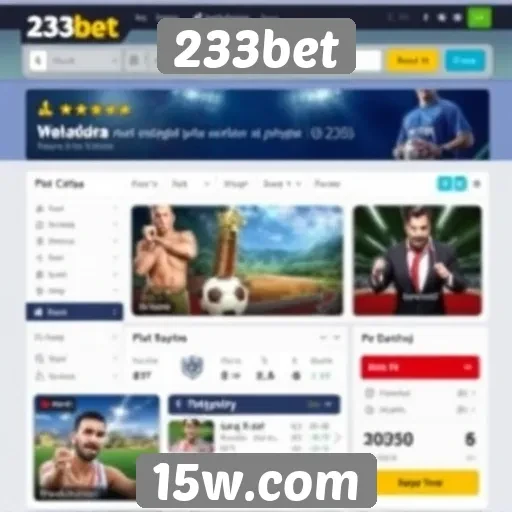 Interface do usuário no site 233bet